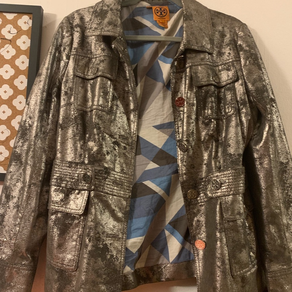 Tory Burch Distressed Leather Jacket